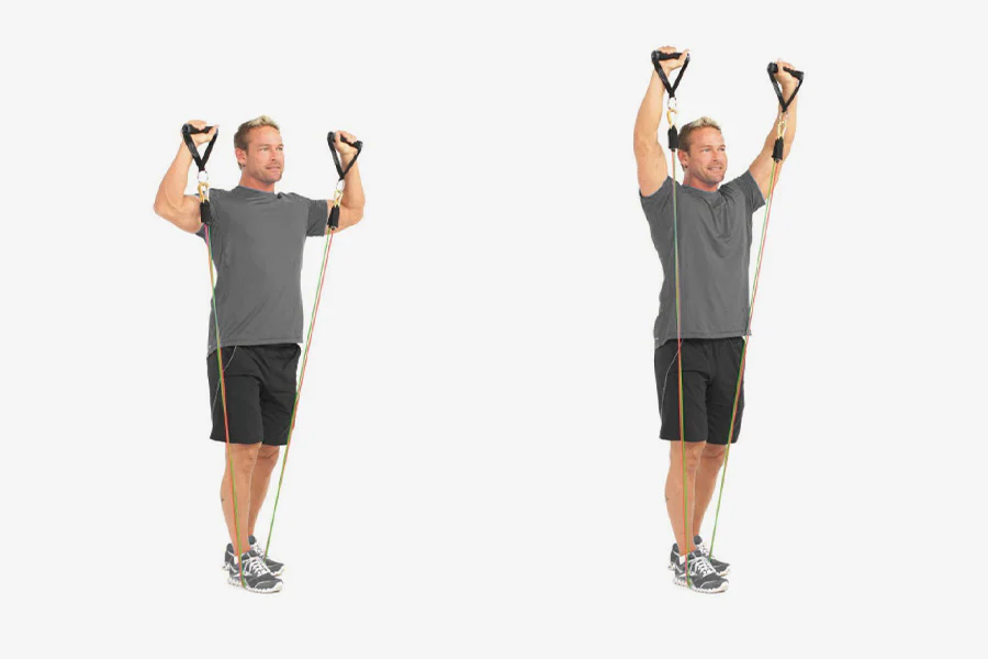 shoulder press - with bands