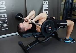 lying close-grip barbell triceps press to chin