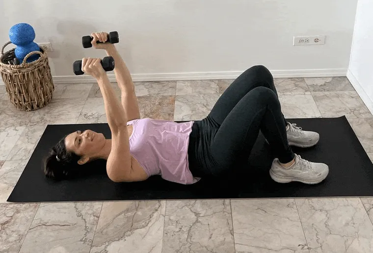 lying close-grip barbell triceps extension behind the head