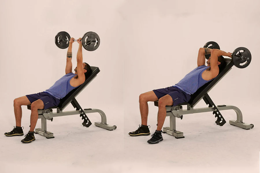 incline barbell triceps extension