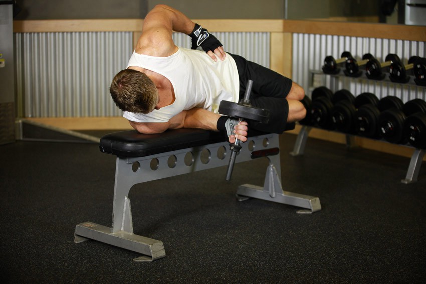 dumbbell lying supination
