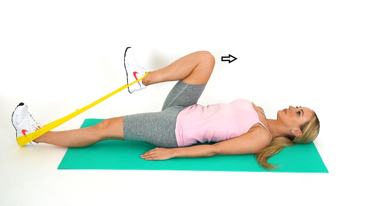 hip flexion with band