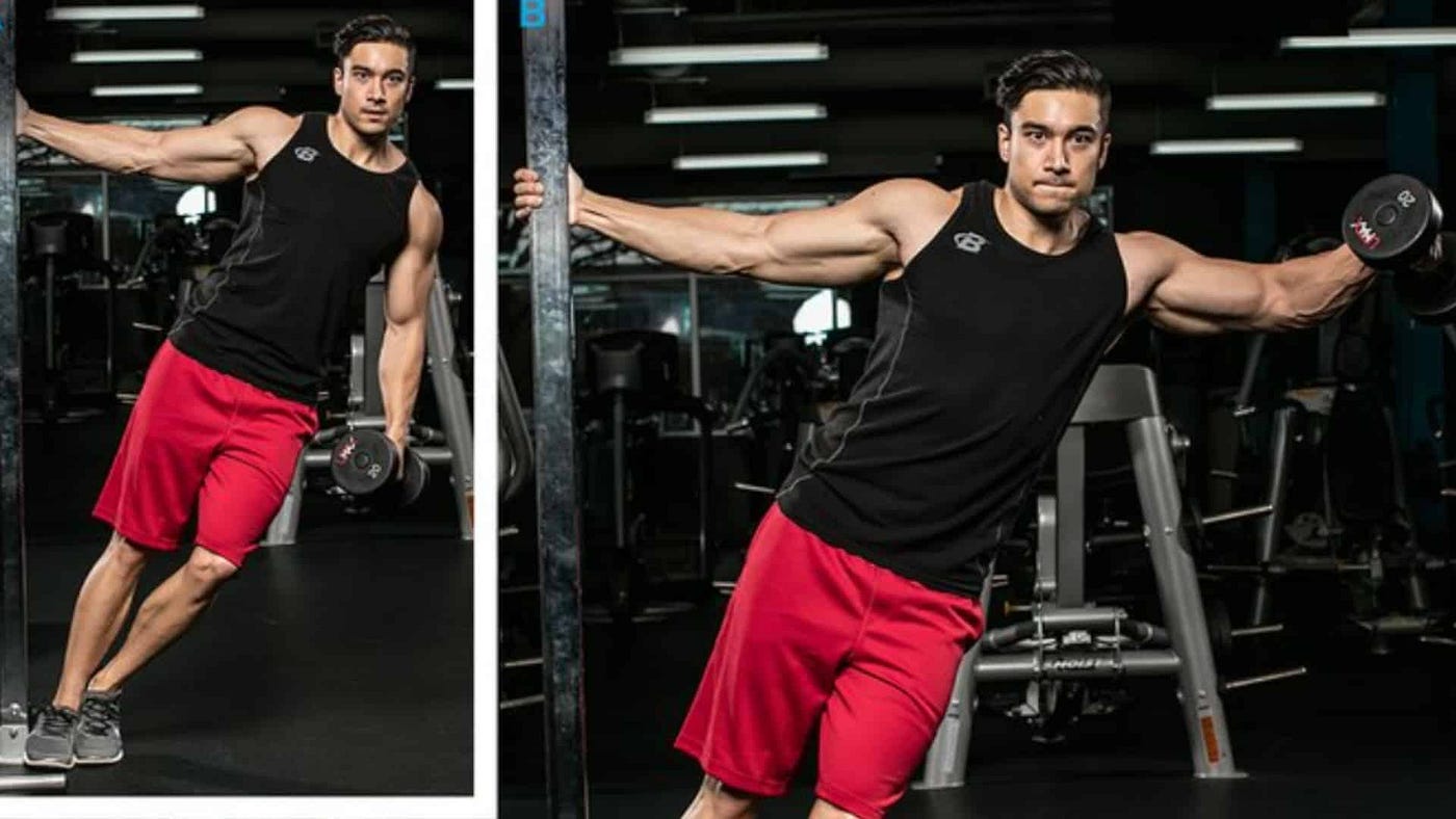one-arm incline lateral raise