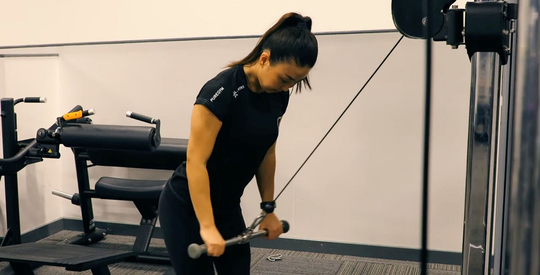 reverse grip triceps pushdown