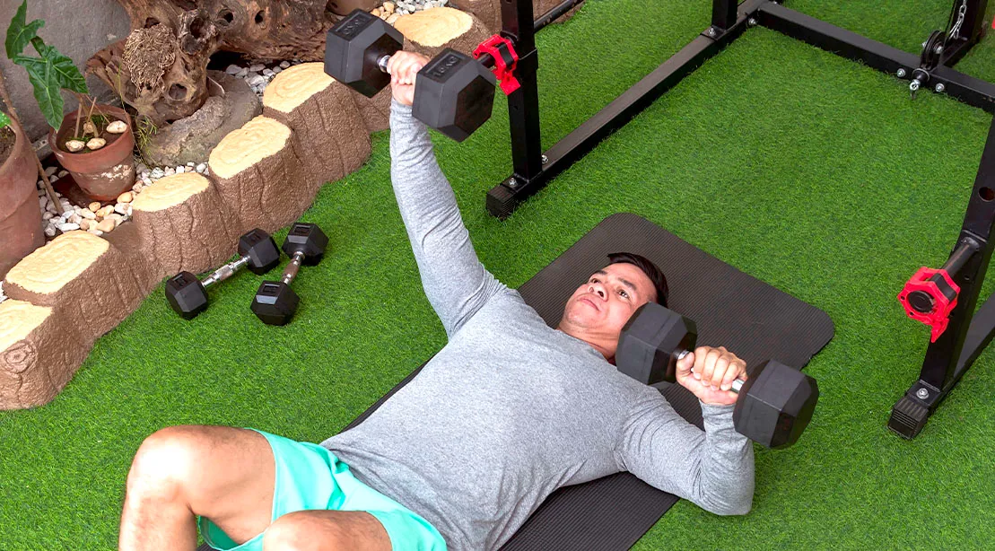 one arm floor press