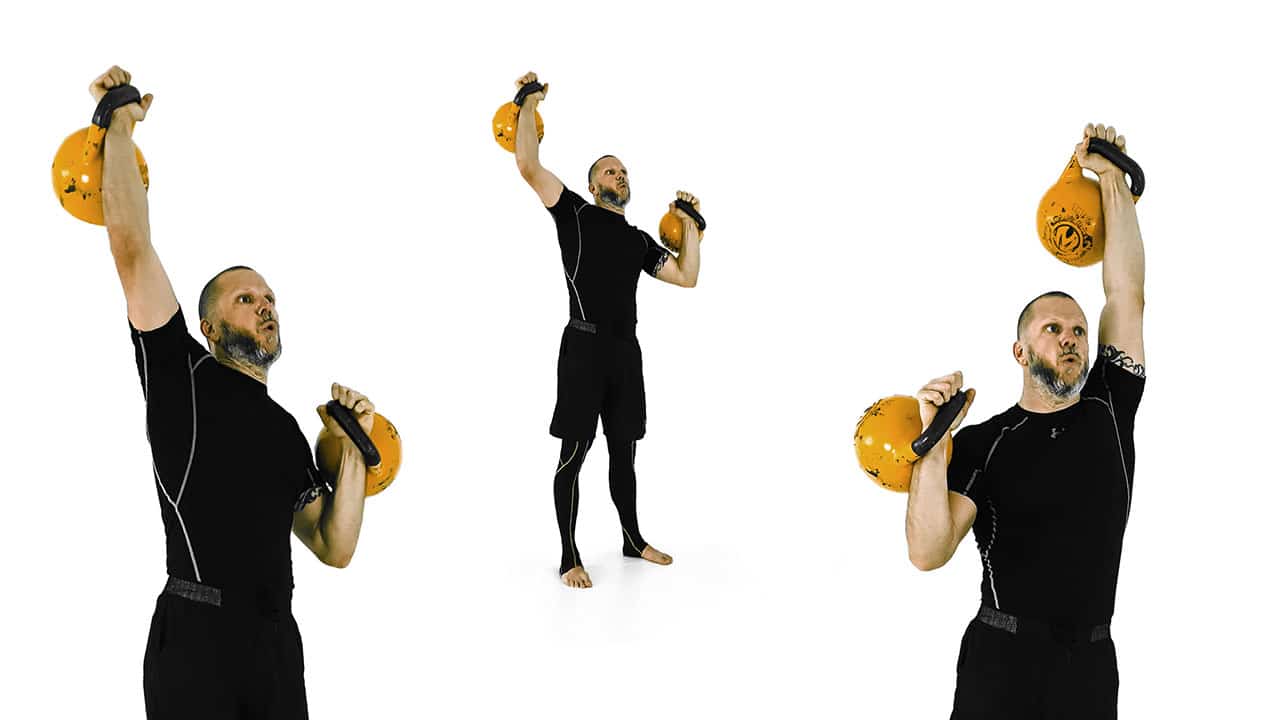 kettlebell seesaw press