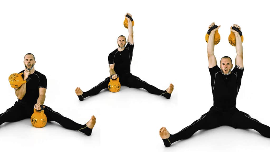 kettlebell seated press