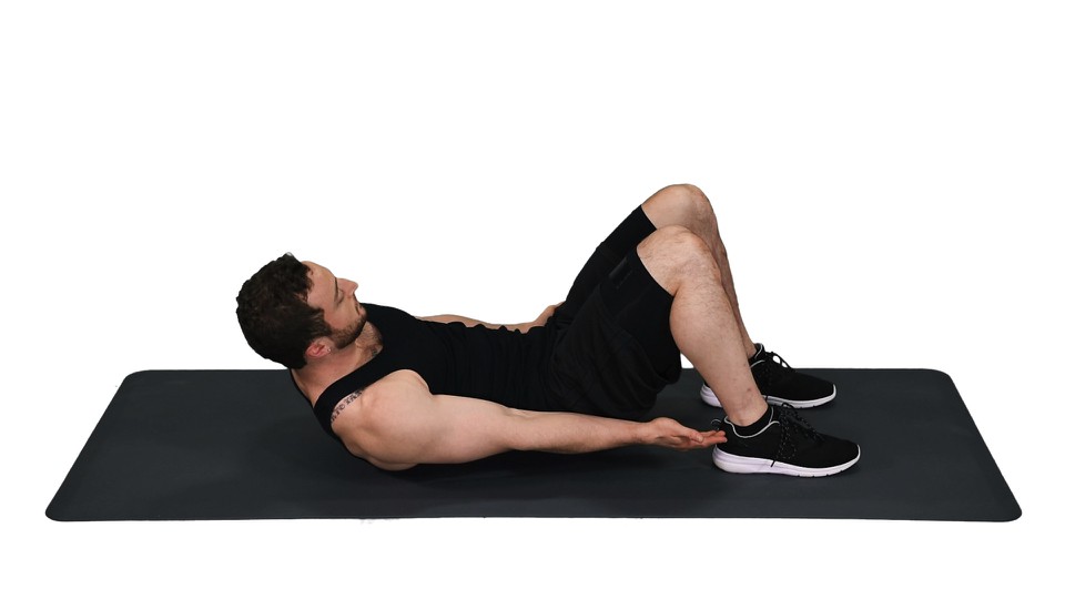 oblique crunches - on the floor