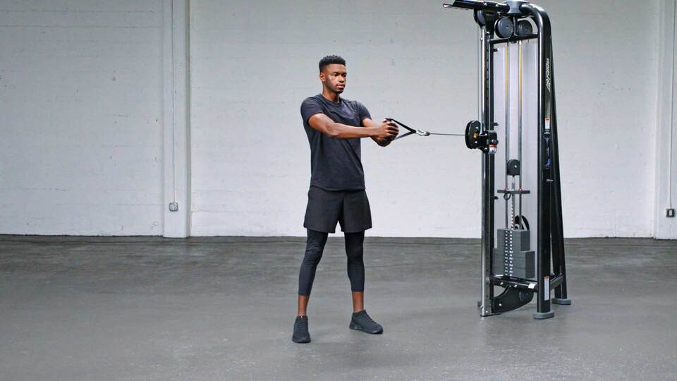 pallof press with rotation