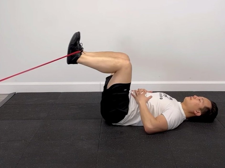 reverse band power squat